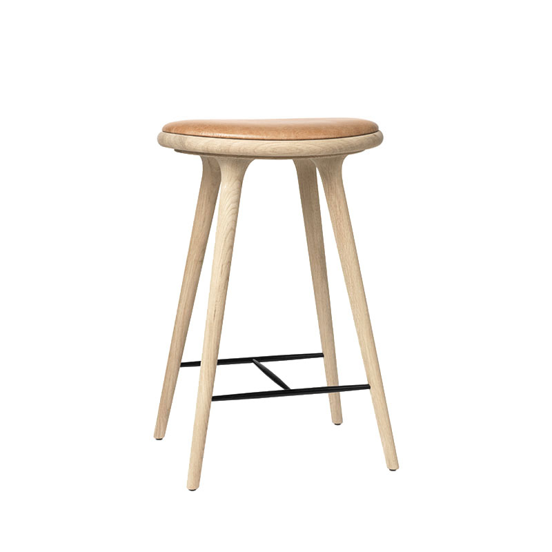 HIGH STOOL Soaped oak/ natural leather