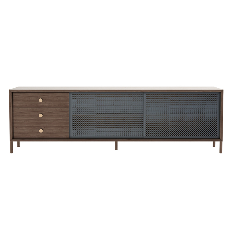 Buffet GABIN L162 avec tiroirs Noyer/ Gris ardoise