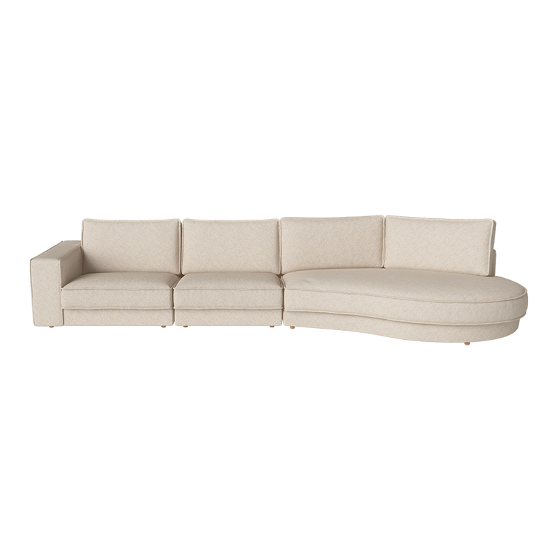 NOORA L 400 - 3 modules avec élément arrondi Paza beige