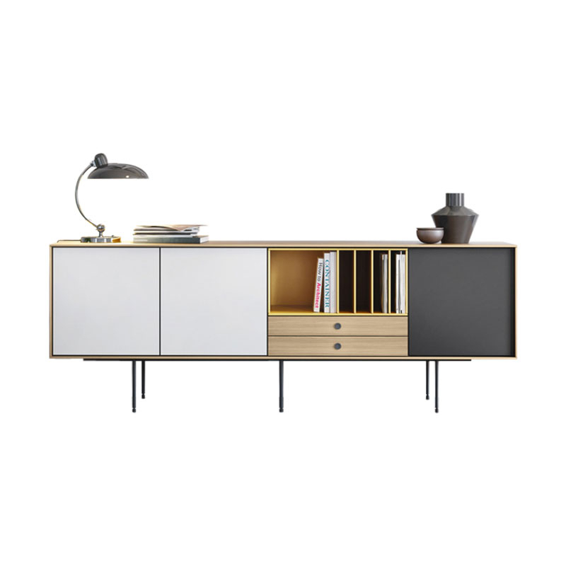 AURA L 212 x H 77 Chêne / Blanc / Jaune