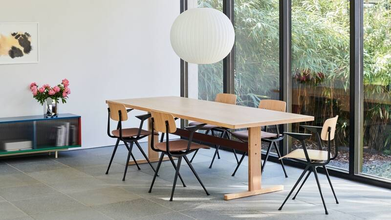 RESULT with armrests Beige/beige stained oak