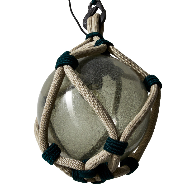 Suspension BOLLICOSA NAUTILUS Ø 30 Verre fumé transparent / nœuds verts