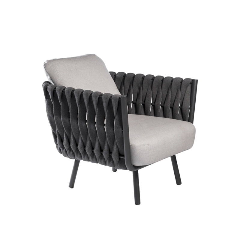 Fauteuil TOSCA Wengé / Natté Mist 45