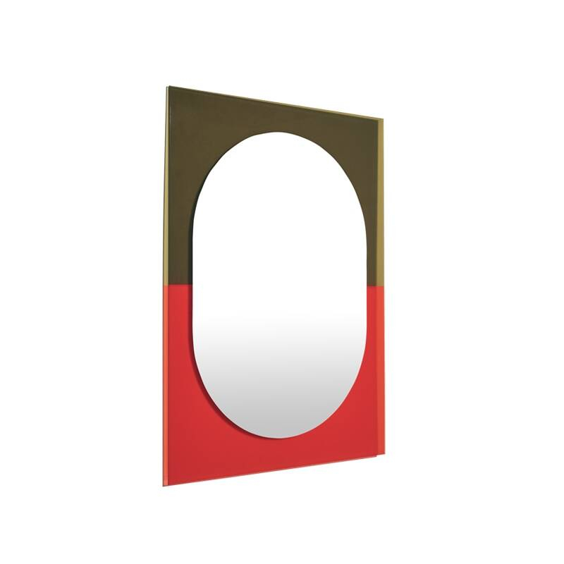 Mirror WANDER 67x90 Vermillon/ kaki