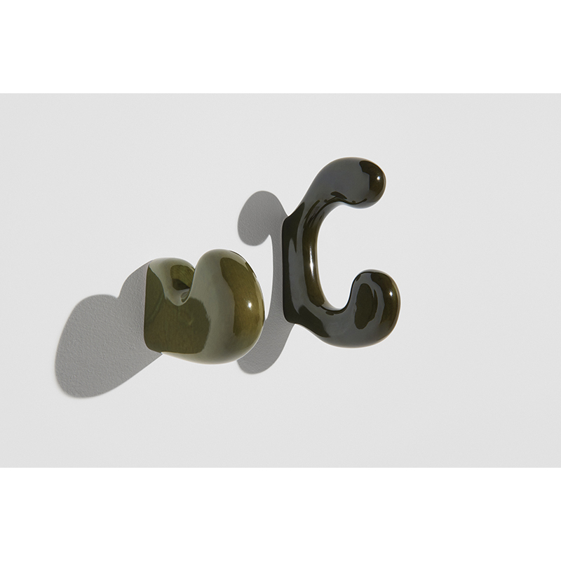 Set of 2 KLUMP coat hooks Green