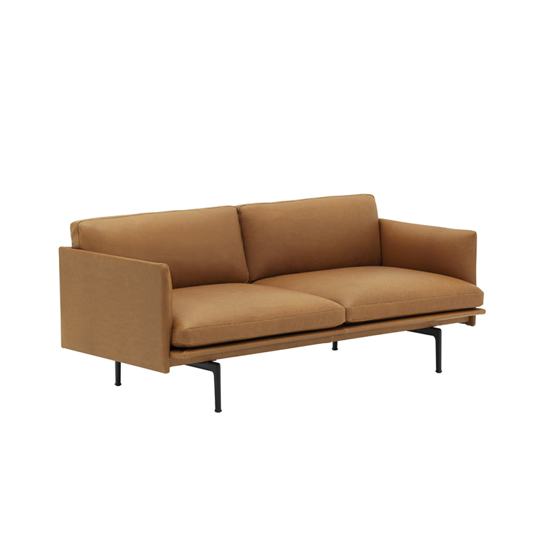 OUTLINE 2 seater leather Cognac