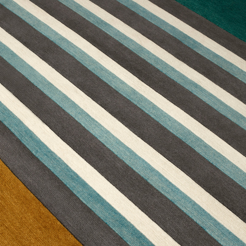 Rug LES ARCS BLUE WHITE GREY 1972