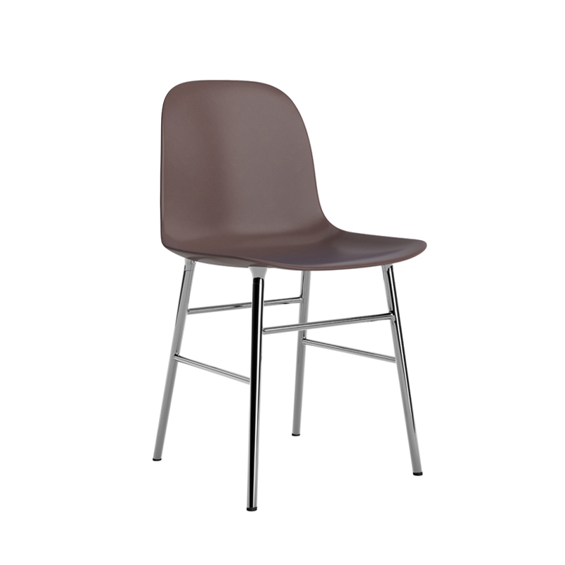 FORM CHAIR piètement chrome Marron