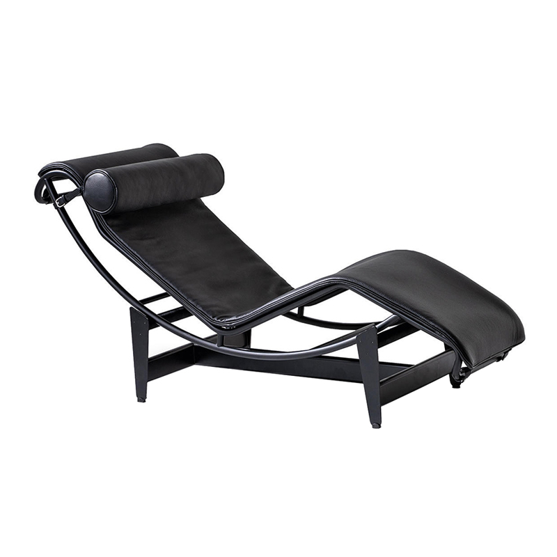 4 Continuously Adjustable Lounge Chairs Black Durable