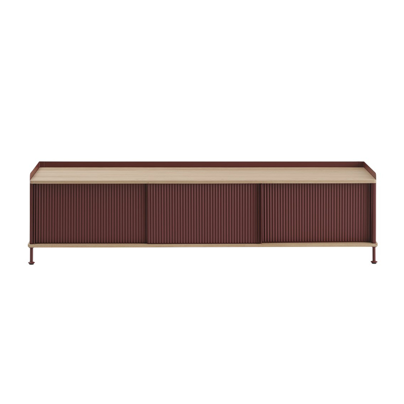 ENFOLD Buffet L 186 Chêne/ rouge foncé