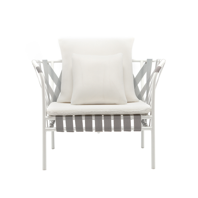 Fauteuil INOUT 851 Blanc/ sangles grises/ Aspen 03