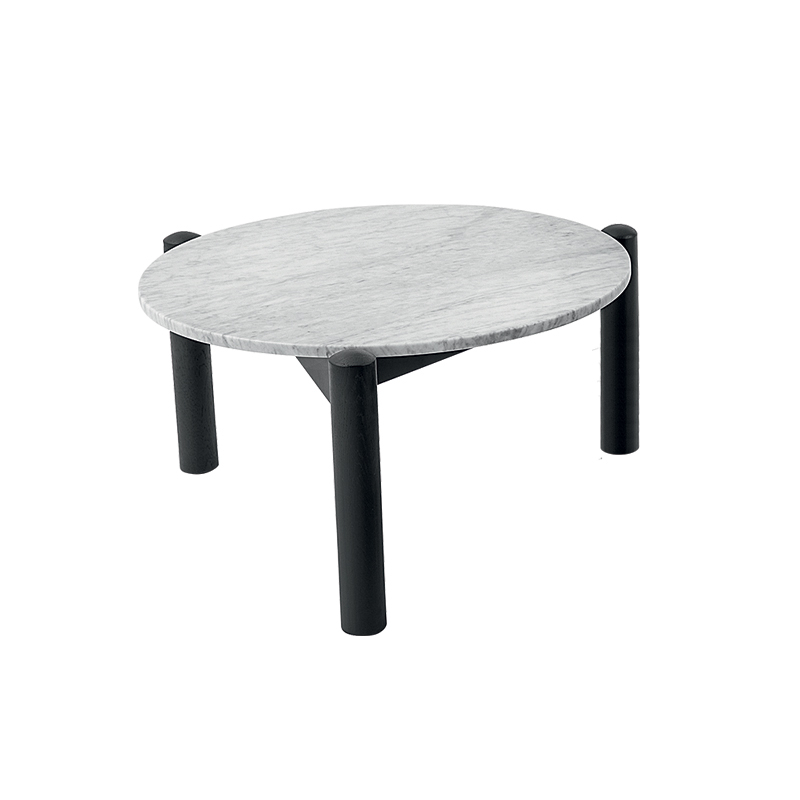 TABLE A PLATEAU INTERCHANGEABLE Ø 75 Marbre blanc de Carrare