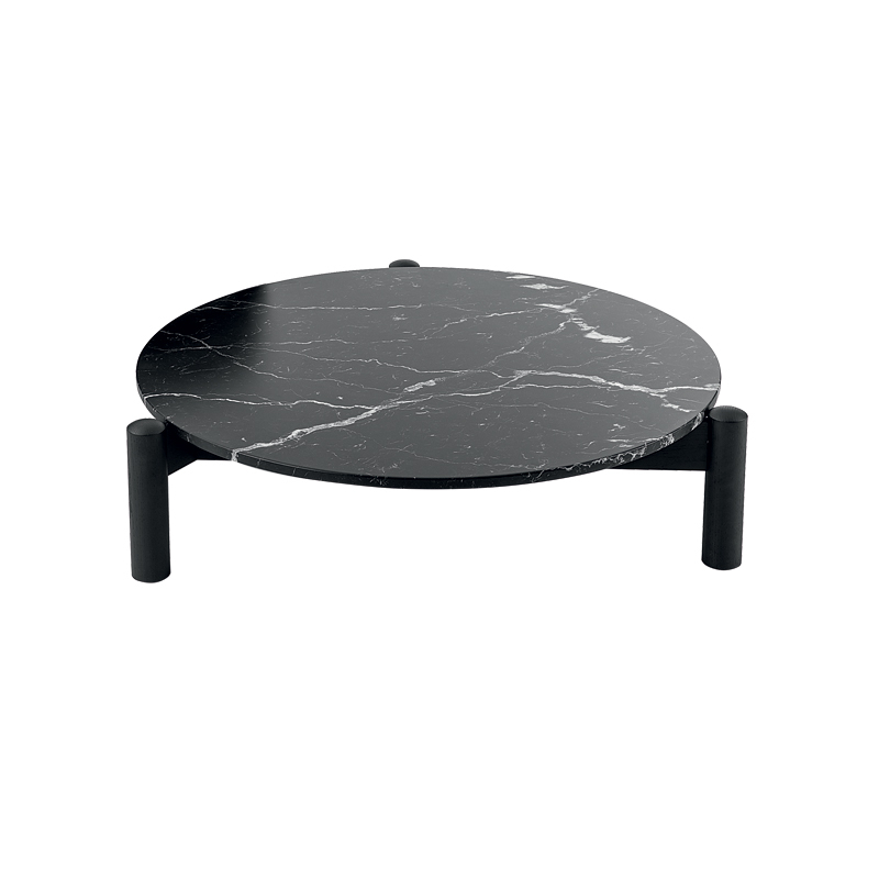 TABLE A PLATEAU INTERCHANGEABLE Ø 102 Marbre Marquina noir