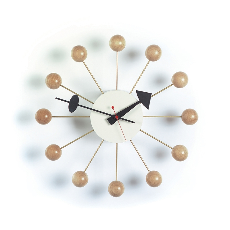 BALL CLOCK Natural wood