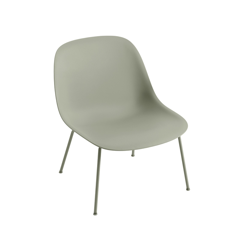 FIBER LOUNGE pieds acier Vert cendré