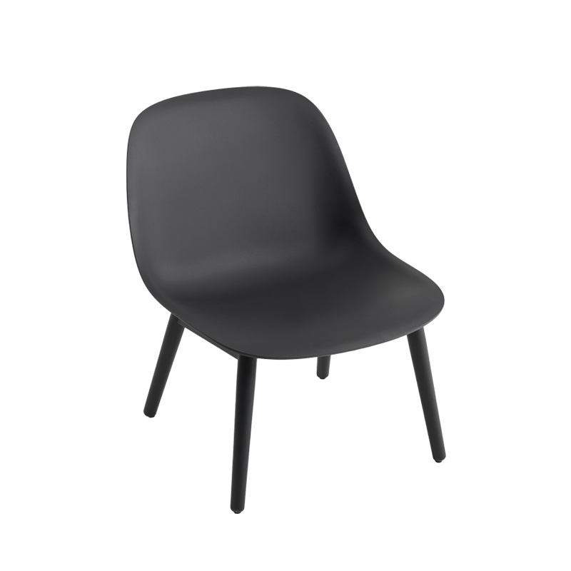 FIBER LOUNGE Pieds bois Noir
