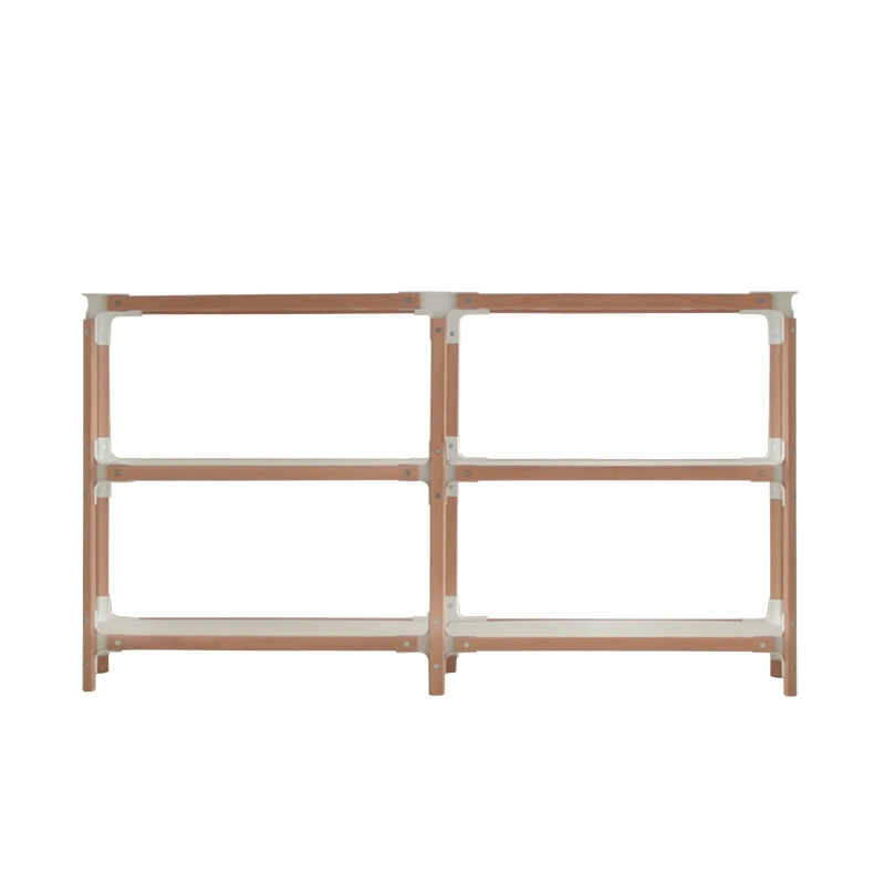 STEELWOOD SHELVING SYSTEM 3 trays 2 modules White, wood