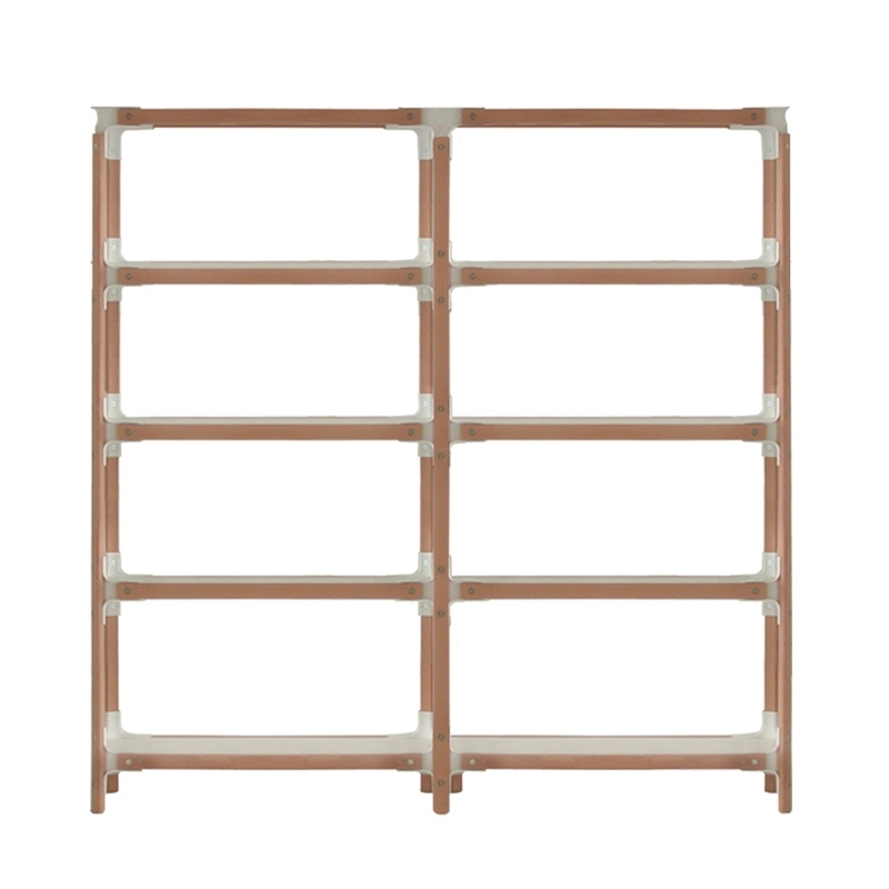 STEELWOOD SHELVING SYSTEM 5 trays 2 modules White, wood