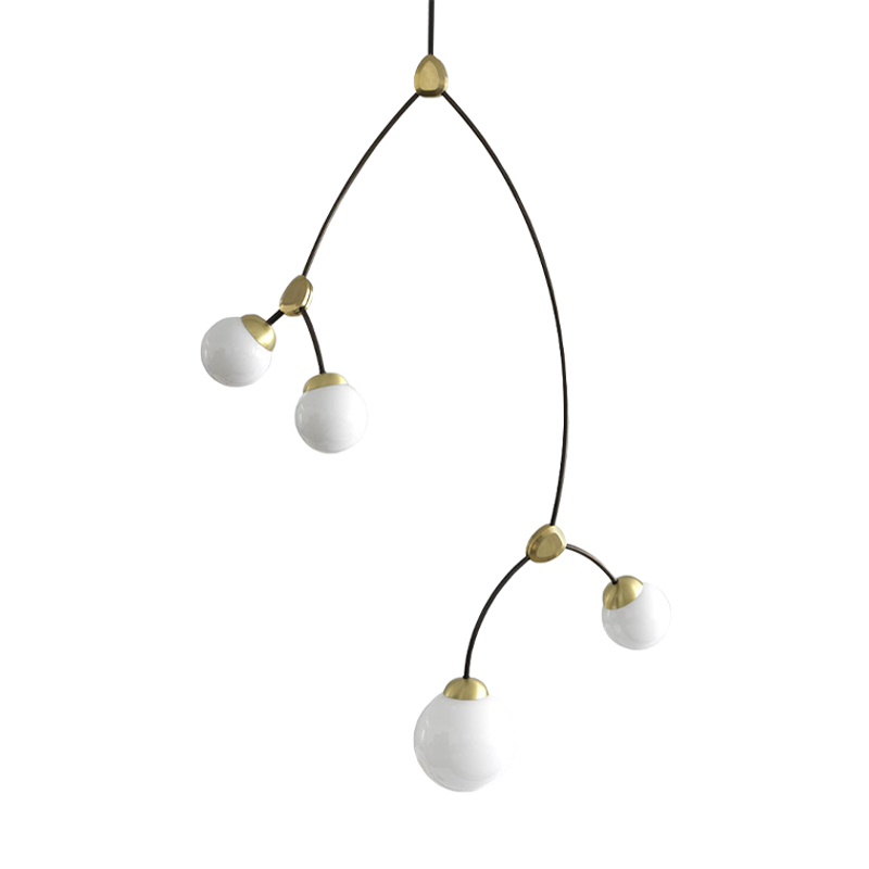 IVY 4 Blanc opalin/ laiton