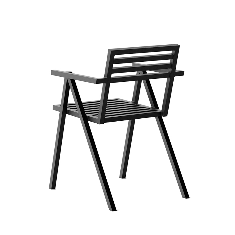 Chaise empilable avec accoudoirs 19 OUTDOORS Noir