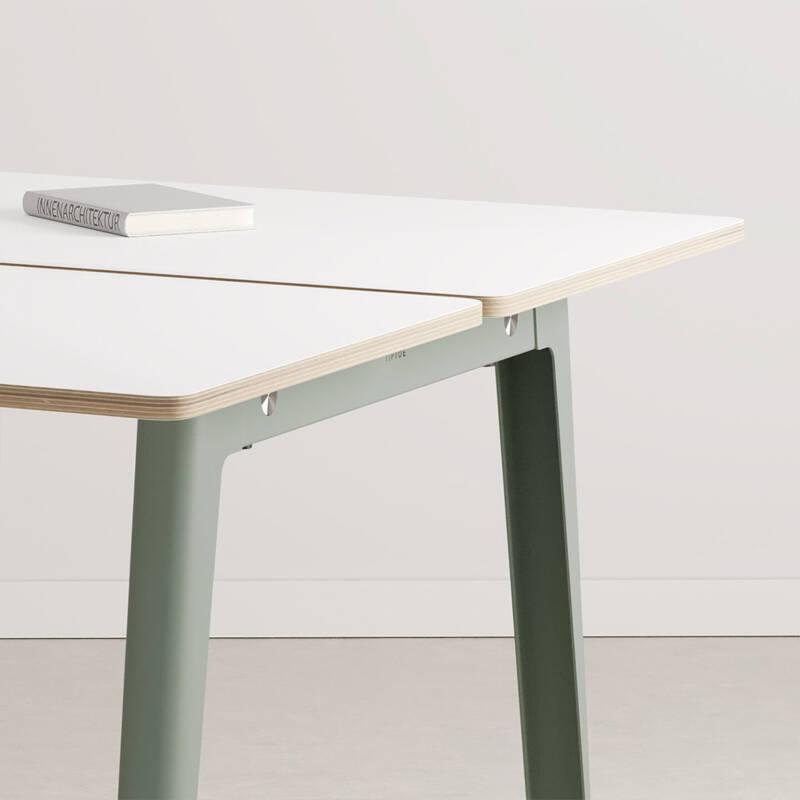 Bench NEW MODERN 4 places Stratifié Blanc Gris Eucalyptus