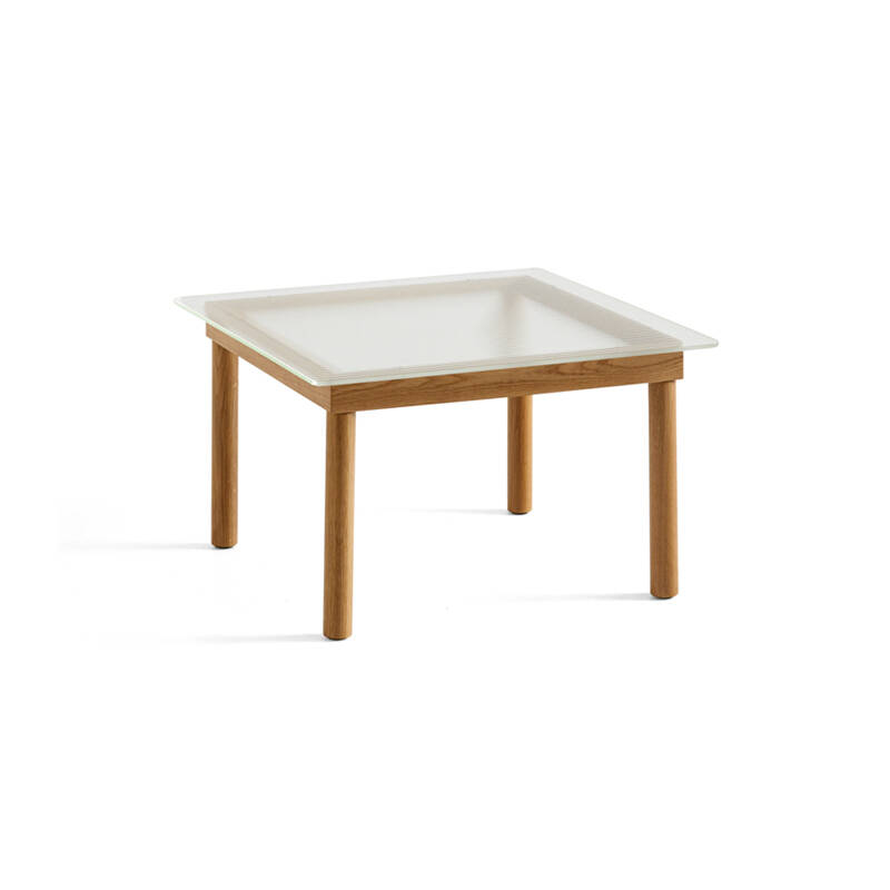 KOFI 60x60 Chêne/ verre cannelé transparent