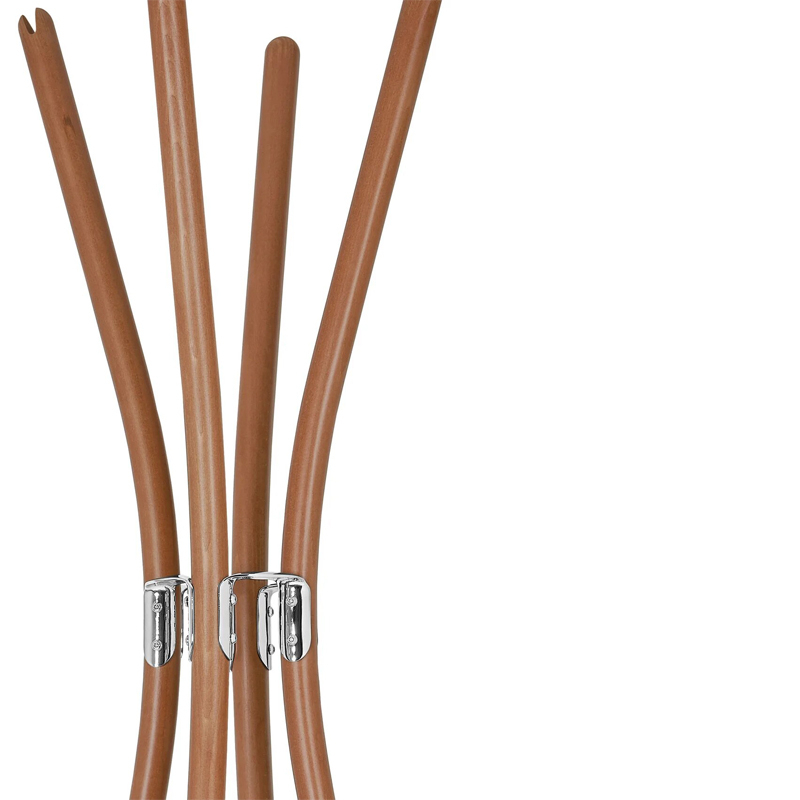 Portemanteau POÊLE Inox brillant/ hêtre brun